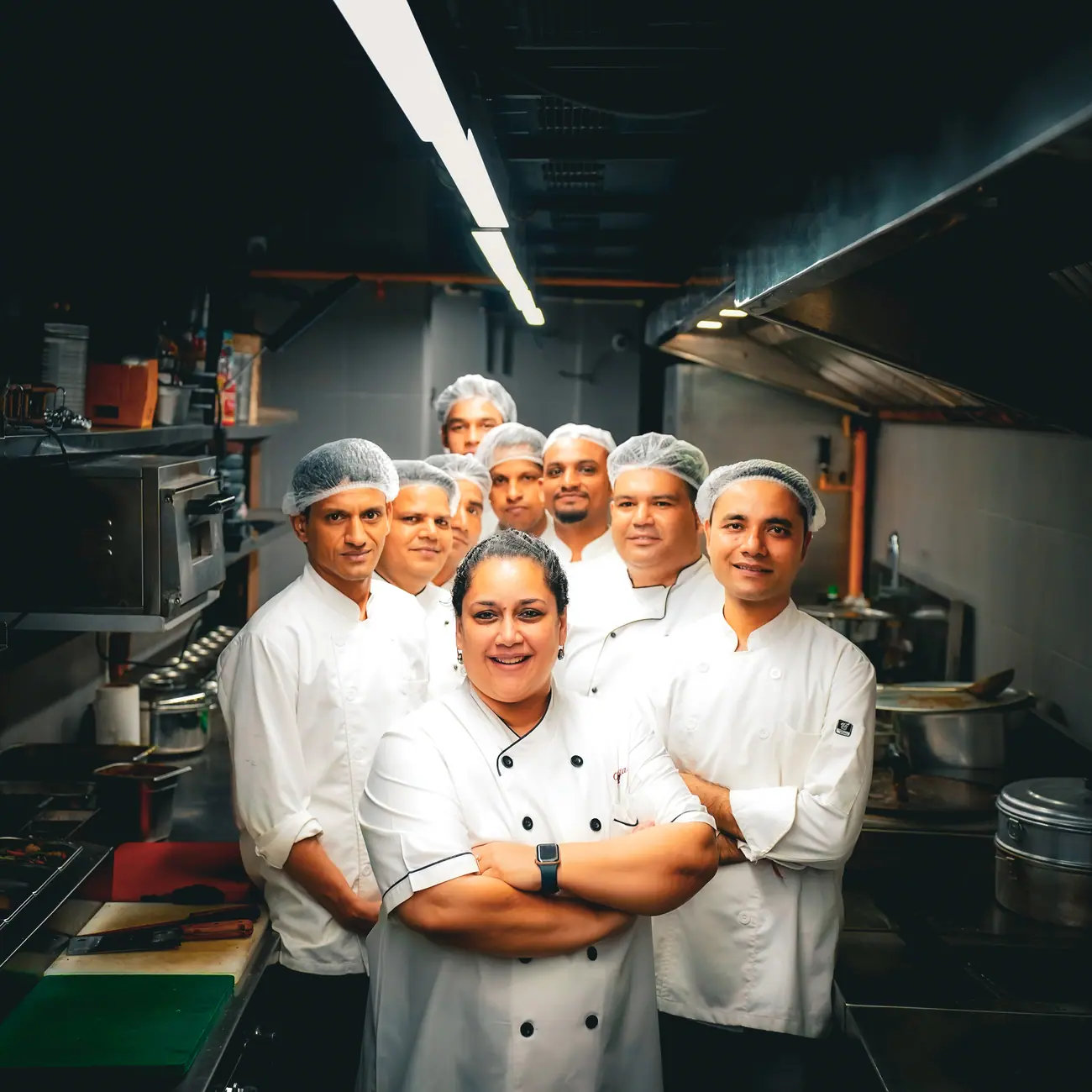 The Call Chotu kitchen team in chef whites