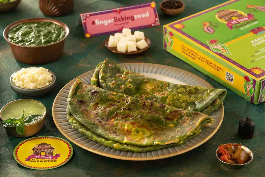 Palak cheese parantha