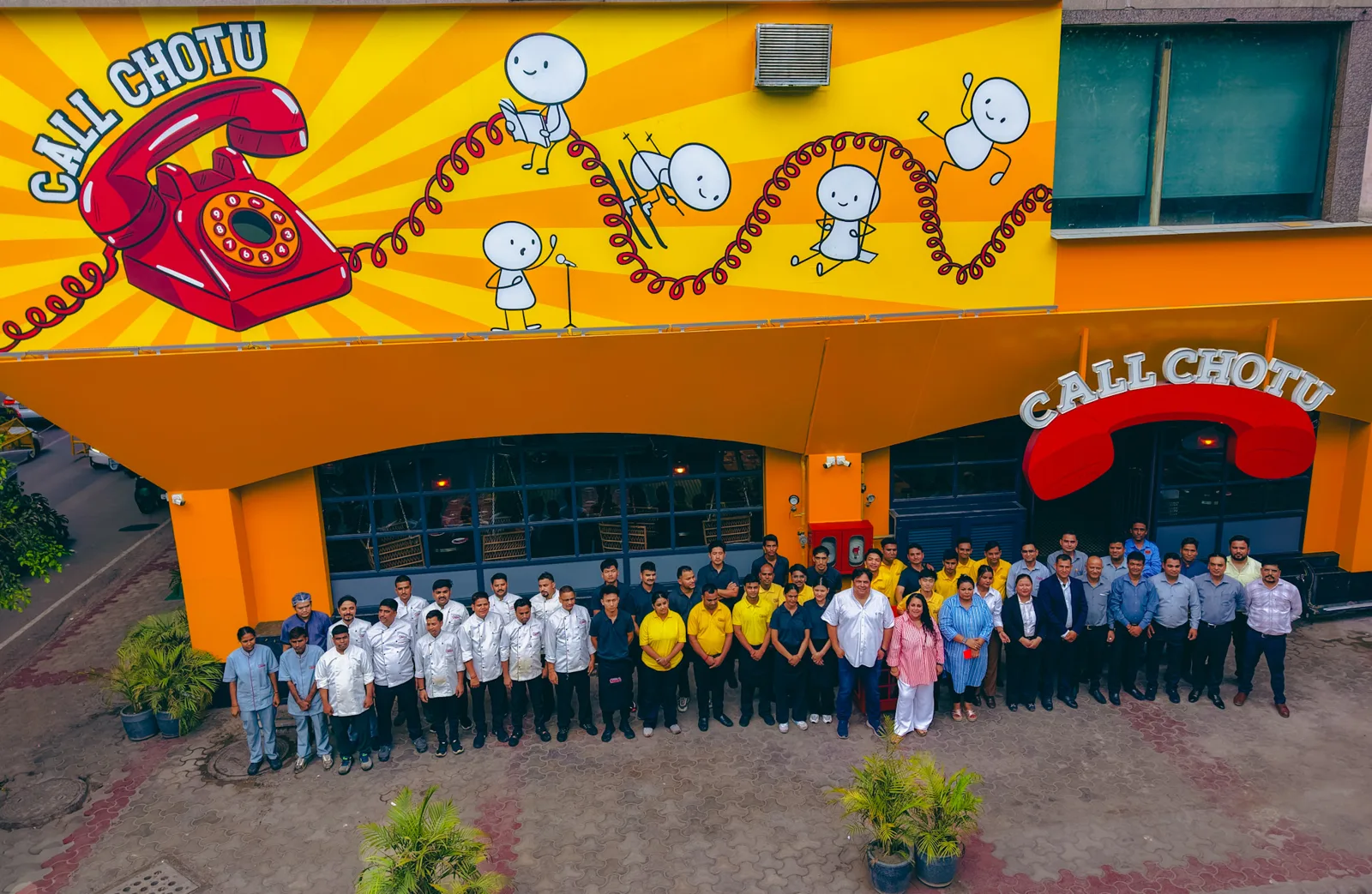 The Call Chotu team outside a Call Chotu diner